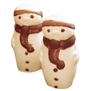 two white chocolate snowmen christmas gift for children