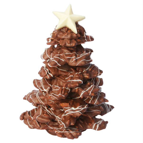 Large almond chocolate Christmas tree