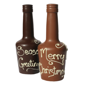 Christmas chocolate bottle Merry christmas chocolate