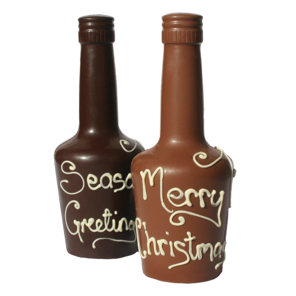 Christmas chocolate bottle Merry christmas chocolate