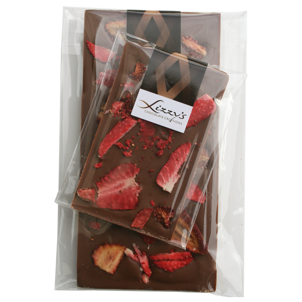 strawberry chocolate bar made in melbourne, freeze dried strawberry chocolate
